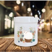Resim Genel Markalar Kaktüs Ve Kedi Baskılı Seramik Şık Küllük 