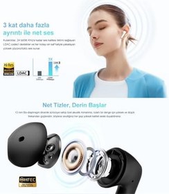 Resim QCY AilyBuds E10 Bluetooth Kulaklık - HiRes - LDAC - Çift Cihaz - Oyun Modu 4 Mics ENC Kulakiçi Kulaklık Siyah 