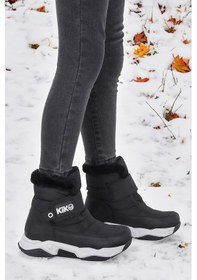 Resim Kiko Kids Magic Cırtlı Erkek Çocuk Kar Botu Siyah - Beyaz Siyah - Beyaz 