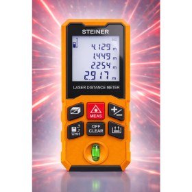 Resim Steiner Profesyonel 100 Metre Lazer Metre Dijital Göstergeli Lazer Mesafe Ölçer Turuncu 