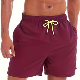 Resim Erkek Hızlı Kuruyan Yüzme Şortları, İpli Bel - Hafif Plaj Şortları, Sualtı, Yüzme, Havuz ve Tatil için Turkuaz Mavi - Yetişkinler için Esnek Olmayan Polyester Plaj Şortları, Yüzme Kostümleri, Su Sporları Ekipmanları, Rahat Plaj Giyimleri, Nefes Alabilen File Astar, Dayanıklı Plaj Giyimleri, Yüzme Şortları, Spor Tasarımı, Yüksek Kaliteli Malzeme, Aktif Erkekler 