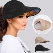 Resim Boho Beyzbol Şapkası Stili Güneşlik At Kuyruğu Delikli - Nefes Alabilen Polyester, Geniş Kenarlı Güneş Koruma, El Yapımı İşçilik, Yazlık Dış Mekanlar ve Günlük Kullanım İçin Mükemmel - Siyah, Bej ve Daha Fazla Renk Seçenekleri Mevcut 