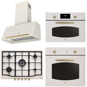 Resim Franke FCO 70 PW-FCH 755 4G-FCO 86 H PW-FMW 45 Cl Rustik Krem Ankastre Set 