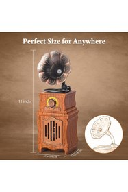 Resim LEERFEI VİNTAGE Ahşap Retro Bluetooth hoparlör, FM radyolu, şarj edilebilir kablosuz hoparlör, 