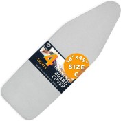 Resim 4 Katmanlı Ütü Masası Kılıfı,ütü Masası Örtüsü,ütü Masası Bezi,silikon Kaplı Isı Dayanıklı 55X135 cm Gri Renk 