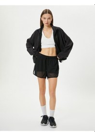 Resim Koton Spor Ceket Fermuarlı Dik Yaka Cepli Uzun Kollu Siyah 4sak20004nw Siyah 