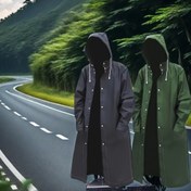Resim 1 adet Erkek Su Geçirmez Tam Vücut Kapsama Yağmurluk Ponço - Düz Renk Kapüşonlu Uzun Kollu EVA Pelerin, Dış Mekan Sürüşü, Yürüyüş, Kamp ve Seyahat için - Rüzgar Geçirmez, Nefes Alabilir, Hafif Tasarım 