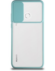 Resim KZY İletişim Huawei P30 Lite Uyumlu Kapak Lensi Açılır Kapanır Kamera Korumalı Silikon Kılıf - Turkuaz 