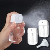 Resim 3'lü/2'li 1.58oz İnce Püskürtmeli Mini Sprey Şişe ve Küçük Huni - PVC İçermeyen, Kokusuz, Taşınabilir Seyahat & Kozmetik Spreyi Yüz, Bitkiler, Ev için Dayanıklı Şık Tasarım, Küçük Sprey Şişesi 