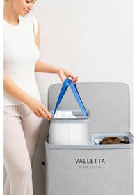 Resim Valletta Paloma 100l Çift Bölmeli Katlanabilir Çamaşır Sepeti 