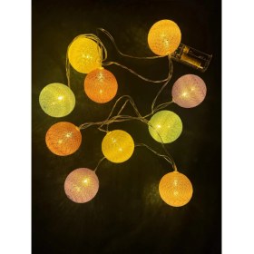 Resim Zenvia 2m 10'lu Işıklı Renkli Top Dekoratif Süs Pilli MZ-312 