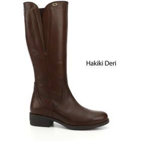 Resim Gönderi(R) Kadın Kahve Antik Fermuarlı Kalın Topuklu Hakiki Deri Çizme Dkzc61346536 Kahverengi 