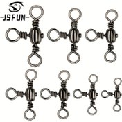 Resim JSFUN 50 adet/paket Balıkçılık Kancaları Varil Döner 3 Yönlü Çapraz Hat Balıkçılık Dönerleri Dayanıklı T-Döner Balıkçılık Takımı Bağlantı Aksesuarları 