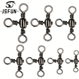 Resim JSFUN 50 adet/paket Balıkçılık Kancaları Varil Döner 3 Yönlü Çapraz Hat Balıkçılık Dönerleri Dayanıklı T-Döner Balıkçılık Takımı Bağlantı Aksesuarları 