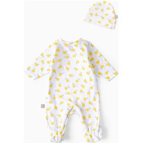 Resim Boumini Bebek Patikli Tulum Şapka Set Sarı Limonlar Sarı 