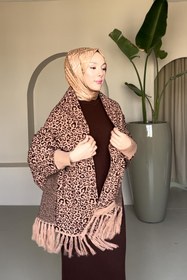 Resim Leopar Şal Panço Kahverengi - Standart 