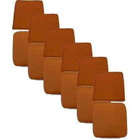 Resim Knsz minder seti 6 lı mazlum trn suni deri oturma ve sırt tel sandalyesi minderi bir arada 