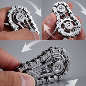 Resim EDC Gear Chain Döner Saklama Fidget Spinner Rahatlatıcı Egzersiz Parmak Koncentrasyonu Metal Oyuncak 14 Yaş ve Üstü İçin Uygun 
