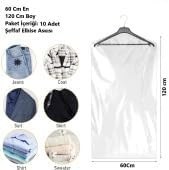 Resim Şeffaf Elbise Koruma Kılıfı -60 * 120-10 Adet, Ceket, Kazak, Tshirt Naylon Poşeti 