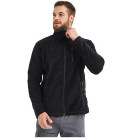 Resim Genius Store Tam Fermuarlı 3 Cepli Outdoor Erkek Polar Ceket Tactical Flecee Siyah 