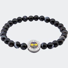 Resim Fenerbahçe Akik Doğaltaş Bileklik 6mm - Siyah / Standart 
