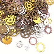 Resim Metal Mekanik Steampunk Dişlileri Dişlileri Şansları Kolye, DIY Takı Yapım Aksesuarları için 