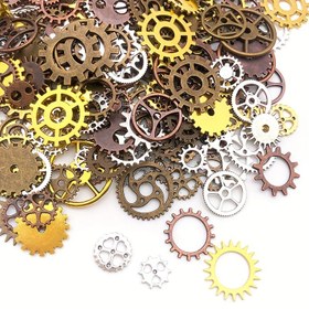 Resim Metal Mekanik Steampunk Dişlileri Dişlileri Şansları Kolye, DIY Takı Yapım Aksesuarları için 