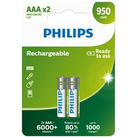 Resim Philips 2li Şarj Edilebilir Aaa Ince Pil 950mah 
