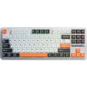 Resim Aula F87 Mekanik Rgb Tkl Spacecrystal Switch Kablosuz Makrolu Hot Swap Klavye Turuncu 