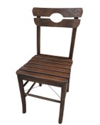 Resim Sandalye Köy Tip Model Kayın Torna Retro Ayak Parlak Ceviz Natüre Kutuda Sevk El Yapım 