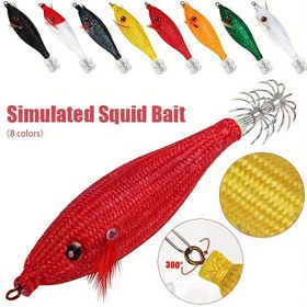 Resim 1 Adet Parlayan Karides, Ahtapot, Kalamar ve Mürekkepbalığı Yemi - Gerçekçi Yüzen Kalamar Kancalı Floresan Karanlıkta Parlayan Balıkçılık Yemi, Tuzlu/Tatlı Su Uyumlu Gece Balıkçılığı, Ton Balığı, Uskumru, Alabalık (Çok Renkli Jig) 