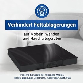 Resim VIOKS Aktif karbon filtresi, davlumbaz, 232 x 237 x 22 mm, Bosch DHZ5326 11026769 00705431 LZ53251 Z5101X1 için yedek filtre matı, davlumbaz Neff Constructa Bosch için filtre matı 
