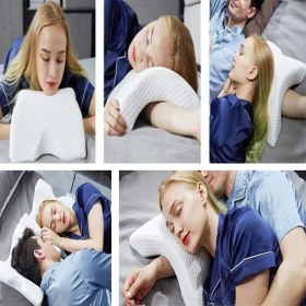 Resim Ototechparca Buffer® % 100 Visco Kavisli Ortopedik Yıkanabilir Kumaş Kılıflı Bel Boyun Bacak Ağrıları Için Yastık 