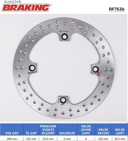 Resim Suzukı Dl 650-1000-1050 Kawasakı Klv 1000 Yuvarlak Arka Fren Diski 2020-2022 