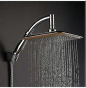 Resim 360 Derece Dönebilen Bağlantı Parçası 9 İnç Kare İyonik Filtrasyonlu Duş Başlığı Yüksek Basınçlı Yağmur Suyu Tasarrufu 