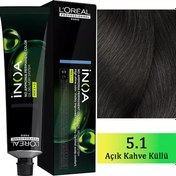 Resim Loreal Professionnel Inoa - Amonyaksız Saç Boyası No: 5.1 Açık Kahve Küllü 60g 
