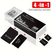 Resim 4'ü 1 Arada Yüksek Hızlı MicroSDXC Kart Okuyucu Adaptörü - Kompakt Alüminyum Alaşım, Kameralar & Dizüstü Bilgisayarlar için Çok Fonksiyonlu, SD/MS/M2/TF Kartları Destekler, Taşınabilir & Dayanıklı 
