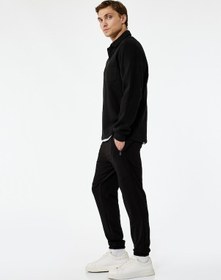 Resim Koton Pamuklu Fermuarlı Cepli Beli Bağcıklı Jogger Eşofman Altı Siyah 6wam40019mk Siyah 