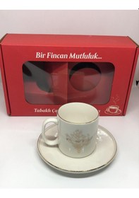 Resim Porselen Tabaklı Cay Ve Kahve Fincanı Beyaz 