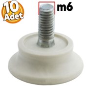 Resim Badem10 Bingo Rotil Ayak M6 Civatalı Mm Beyaz Profil Ayağı 2.5 Cm (10 Adet) 