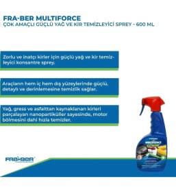 Resim Fra-Ber Multıforce Çok Amaçlı Güçlü Yağ ve Kir Temizleyici Sprey- 600 gr 
