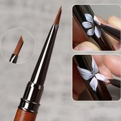 Resim Cinnabar Wood Handle Nail Art Pen ile Üçgen Fırça Ucu - Kelebek ve Çiçek Tasarımı, Basınçlı Petal Yaprak Süsleme Aracı, Profesyonel Manikürler ve Ev Nail Art için Kokusuz Naylon Kıllar, Nail Art Malzemeleri, Manikür Aksesuarı, Zarif Tasarım, Dayanıklı Yapı 