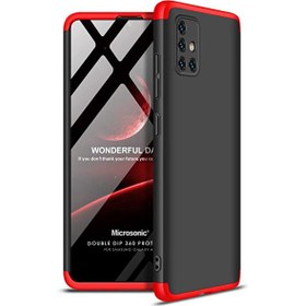 Resim Samsung Galaxy A71 Kılıf Double Dip 360 Protective Siyah Kırmızı 