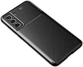 Resim Nevarium Samsung Galaxy S21 FE Uyumlu Kılıf Karbon Dokulu Silikon - Siyah 