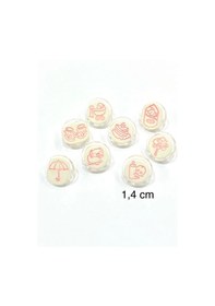 Resim Bebek Düğmesi / Figürlü Model / 10 Adet /pembe/ - Kundak 