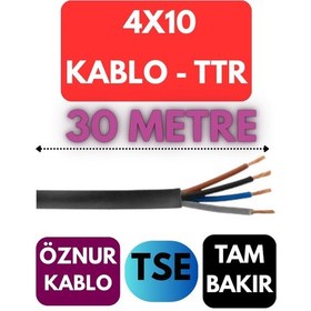 Resim Öznur 4x10 Ttr Kablo Metre Seçenekli Siyah - 30 Metre 