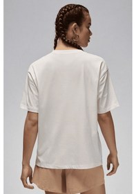 Resim Nike Jordan Girlfriend Loose Fit Womens Tee Bol Kesim Kadın Günlük Tişört Krem Krem 
