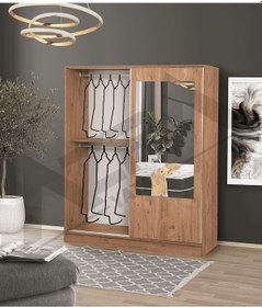 Resim Azra Yatak Yağmur Sürgülü Askılıklı Raflı Atlantik Çam Gardırop - 180 Cm 