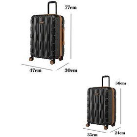 Resim 2'li Valiz Seti Büyük Boy - Kabin Boy Siyah-taba 1167 Siyah - Taba 