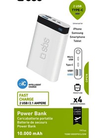 Resim Sbs İntelligent Fast Charge 10.000mAh Led 2M Lightning Powerbank 